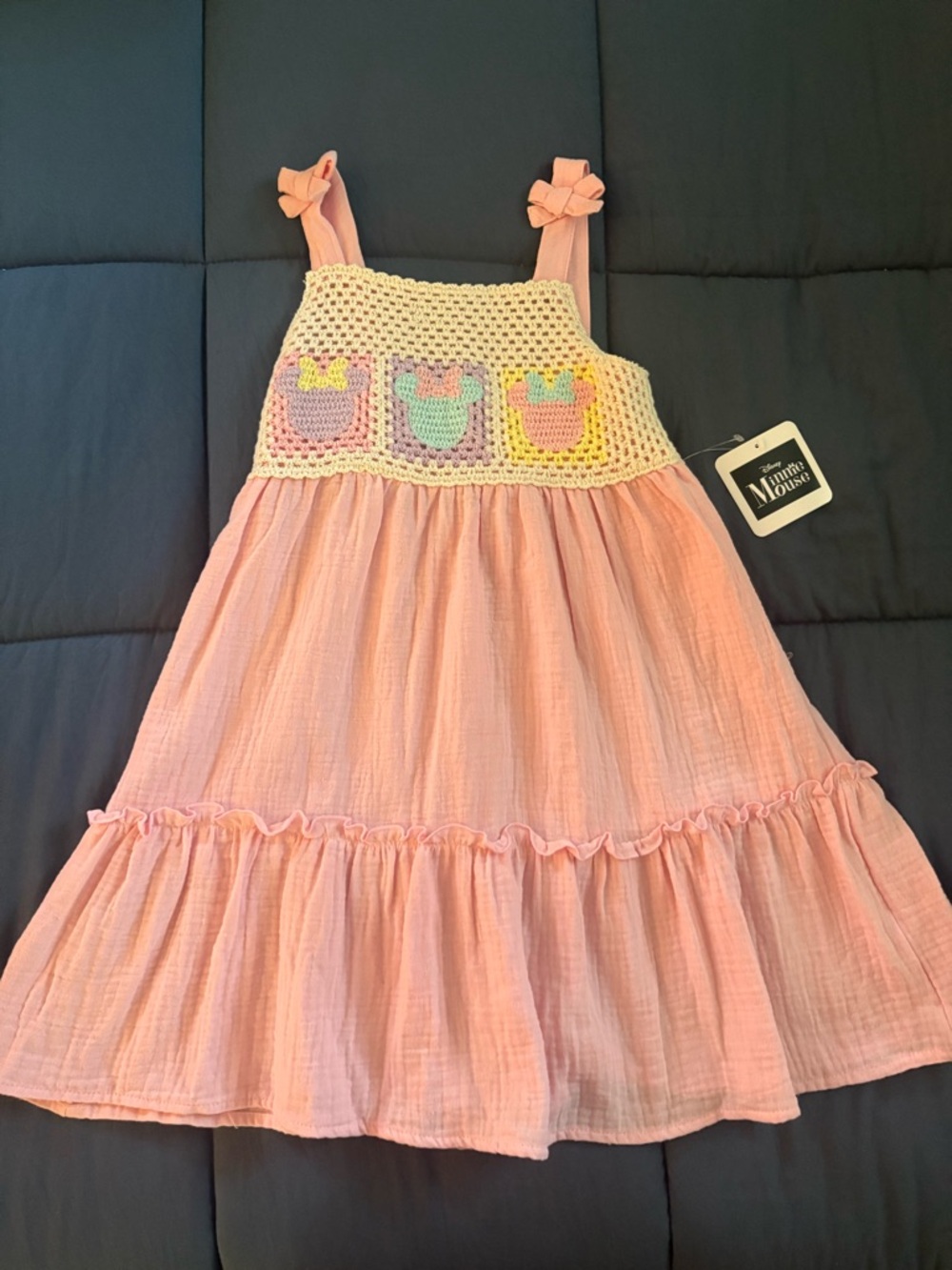 NWT Disney Crochet Minnie Mouse Pink Summer Dress size 6